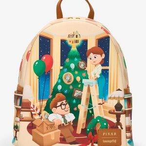 Loungefly Disney Pixar Up Carl & Ellie Christmas Tree Mini Backpack. NWT